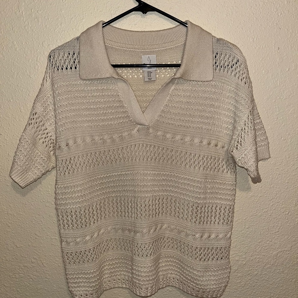 WOMENS Joie Ivory Short sleeve sweater Size Medium